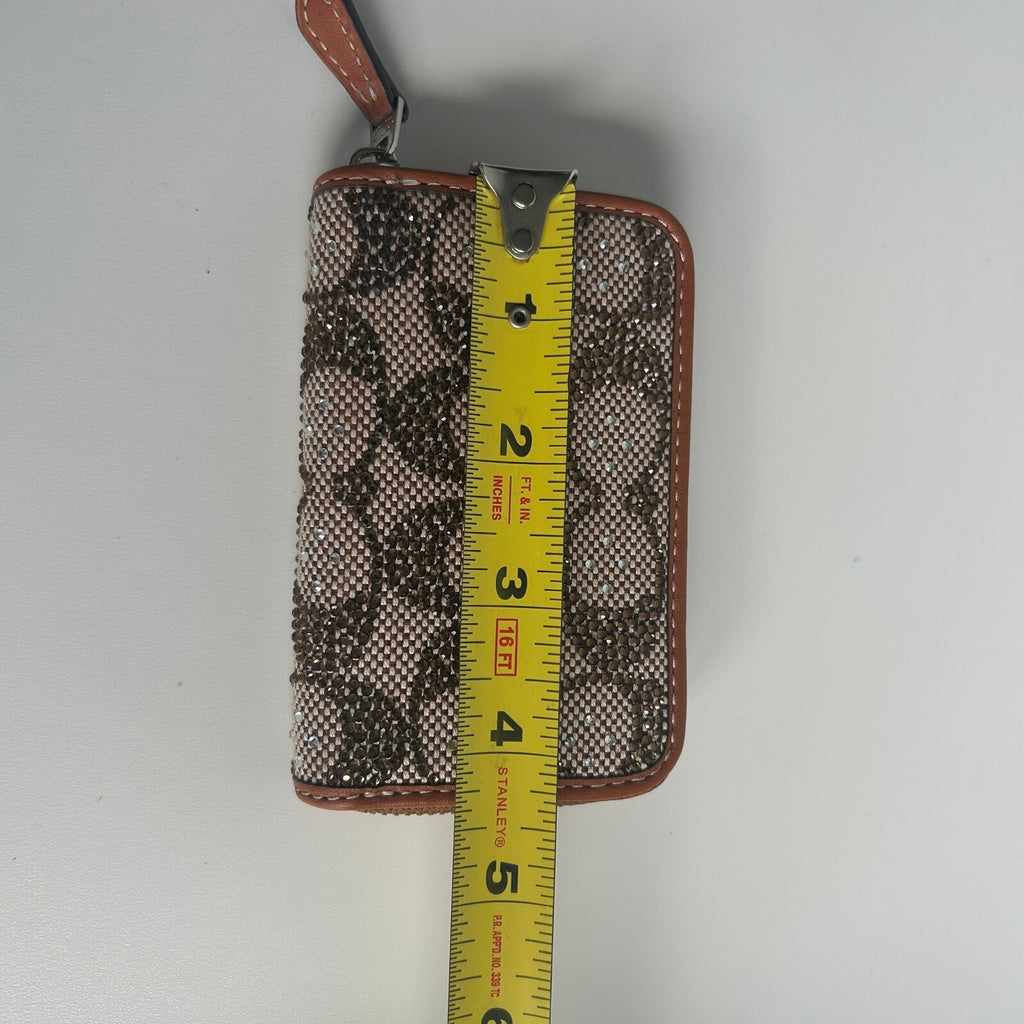 Coach Essential Small Zip Around Crystal Signature Jacquard Wallet CX244