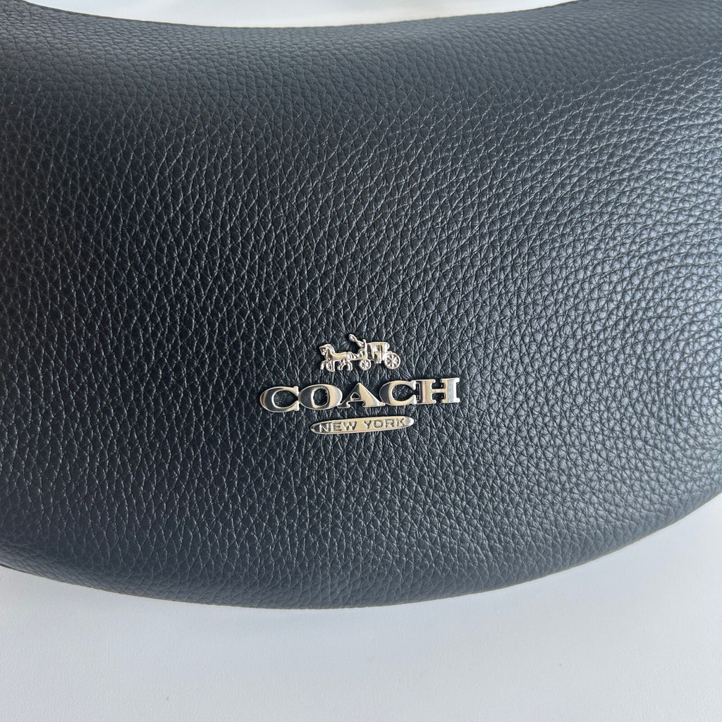 Coach Payton Hobo Black Pebble Leather Shoulder Bag CE619