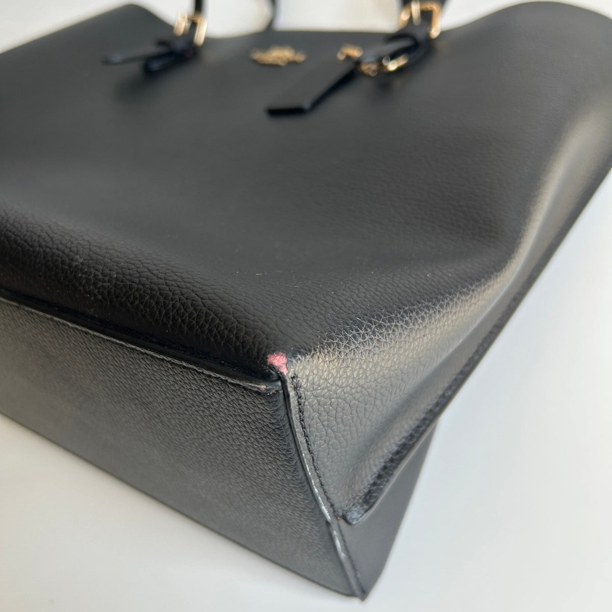 Coach Mollie Tote 1671 Black Pebbled Leather Large Bag