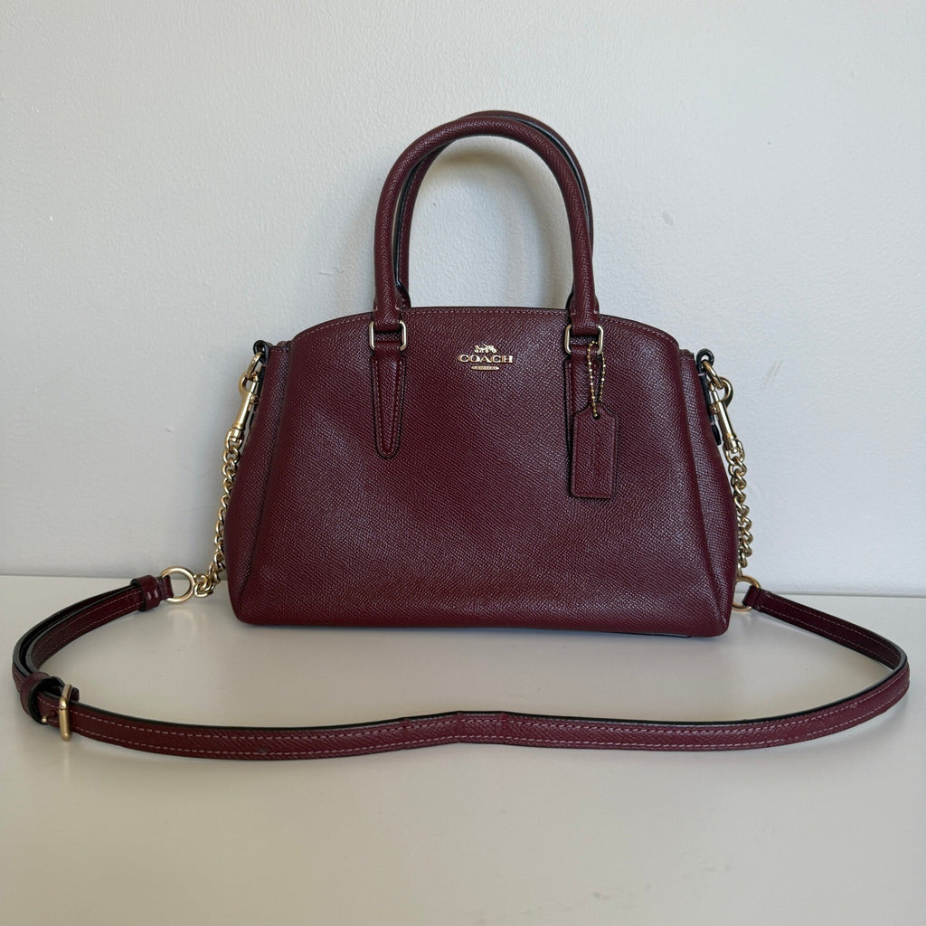 Coach Sage Carryall Burgundy Crossgrain Leather Bag F28976