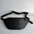 Coach Warren Belt Charcoal Black Signature Canvas Fanny Pack 78777