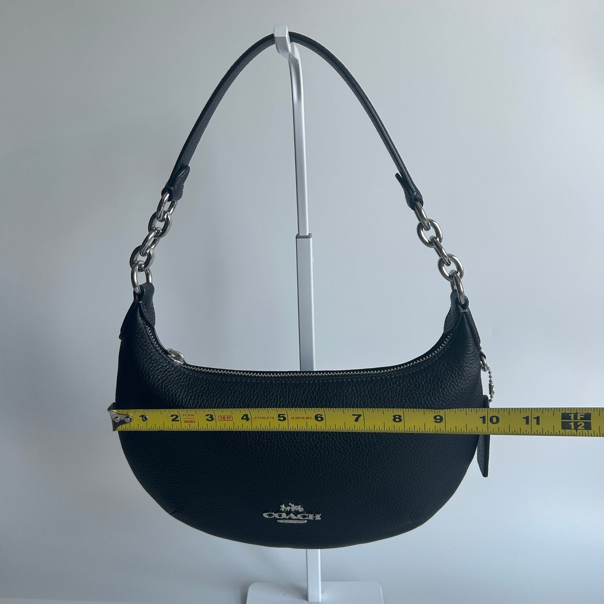 Coach Payton Hobo Black Pebble Leather Shoulder Bag CE619