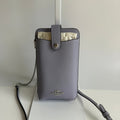 Coach North/South Phone Crossbody Mist Purple Crossgrain Leather C6884
