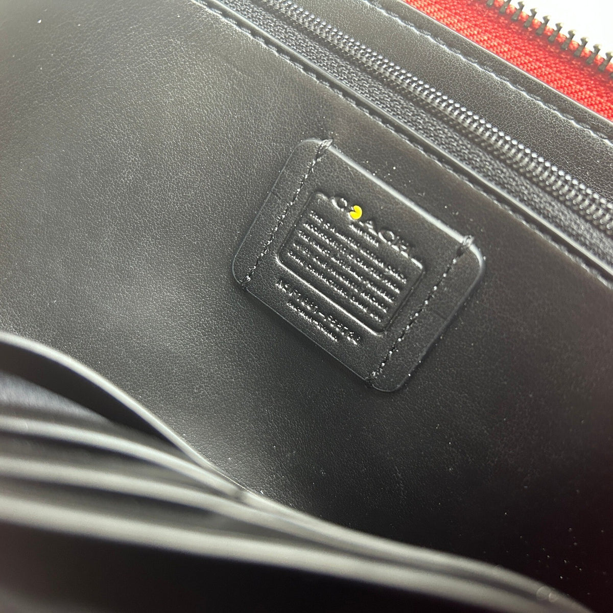 Coach PAC MAN Accordion ZIP Watermelon Leather Wallet F55736