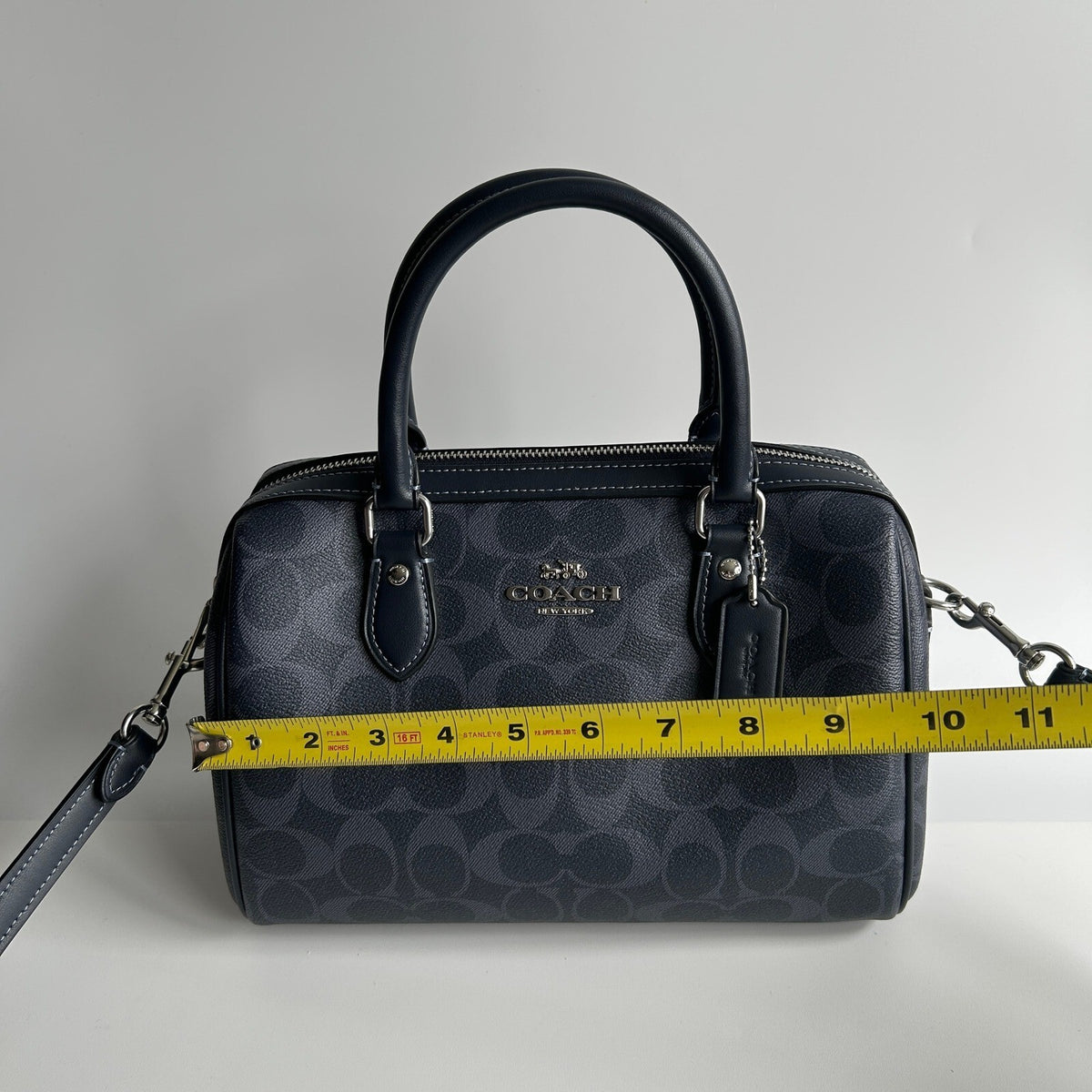 Coach Rowan Satchel Denim Midnight Signature Canvas Bag CH280