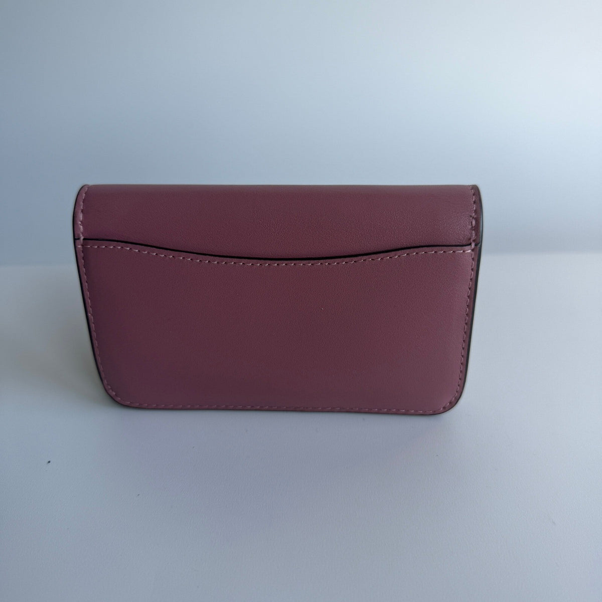 Coach Essential Slim Card Case Peony Pink Leather Wallet CR990