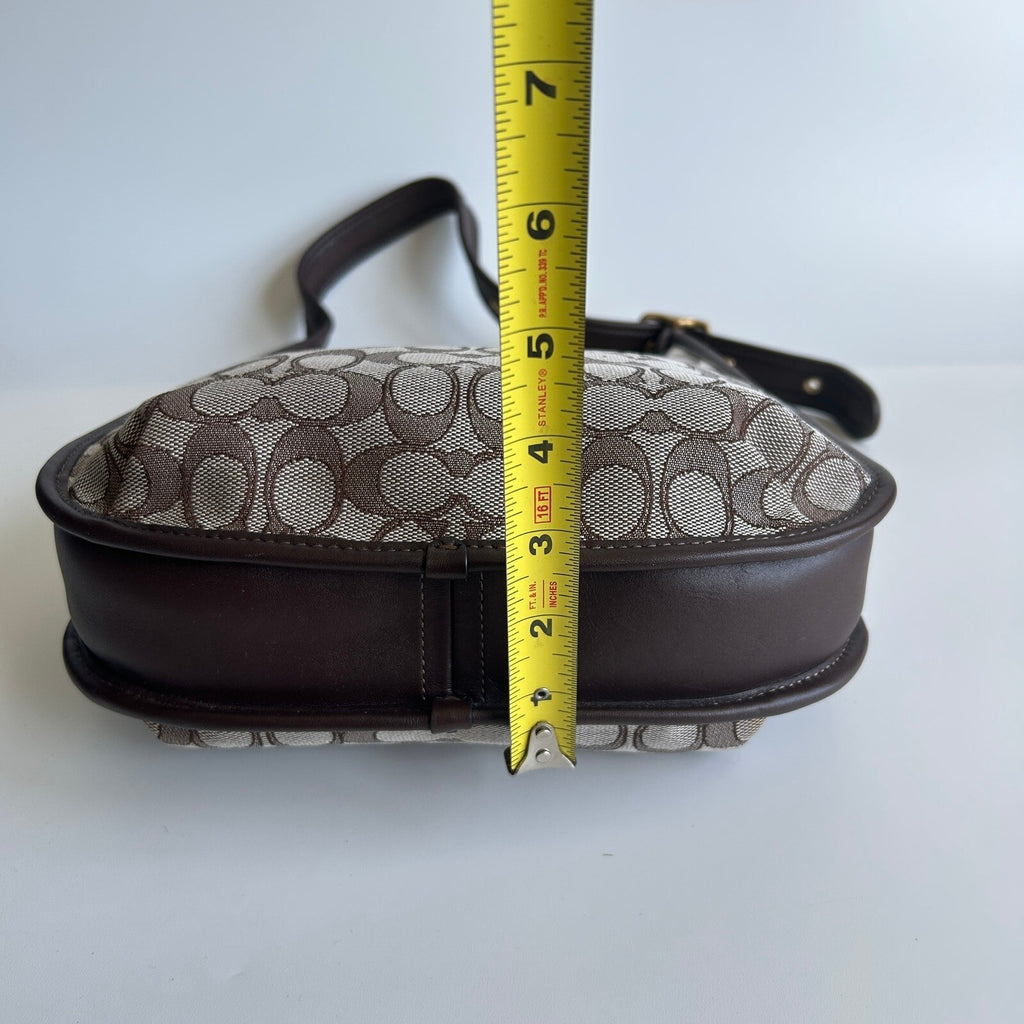 Coach Ergo Curve Zip Hobo Brown Signature Jacquard Shoulder Bag C2588