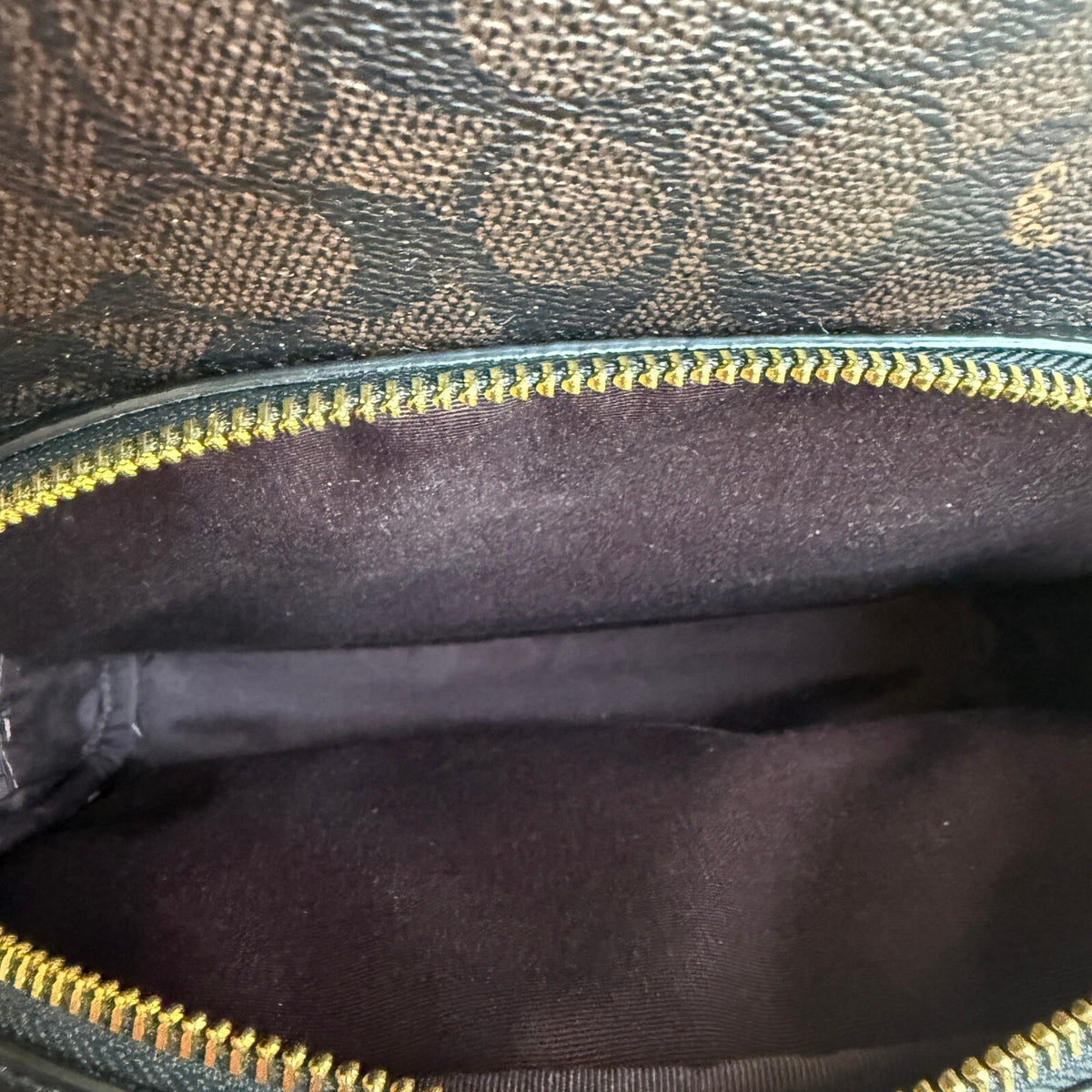 Coach Large Court Backpack Brown Black Signature Canvas Leather CZ175