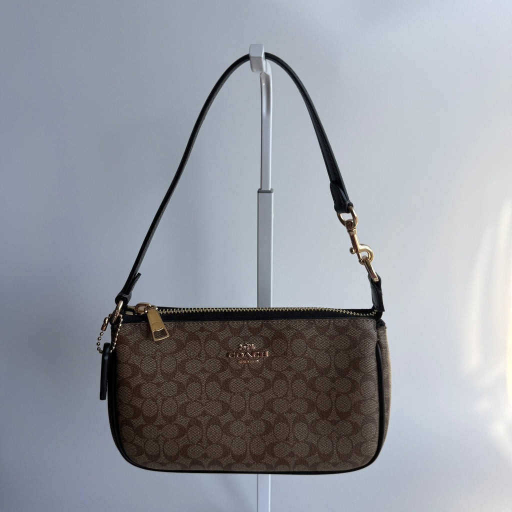 Coach Nolita 19 Khaki Signature Canvas Shoulder Bag CW426 Small Purse Handbag