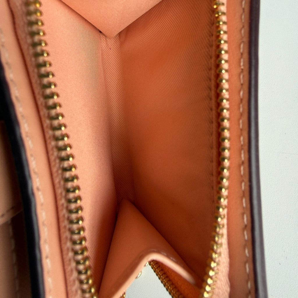 Coach Snap Wallet Wild Strawberry Khaki Multi Signature Canvas C8605