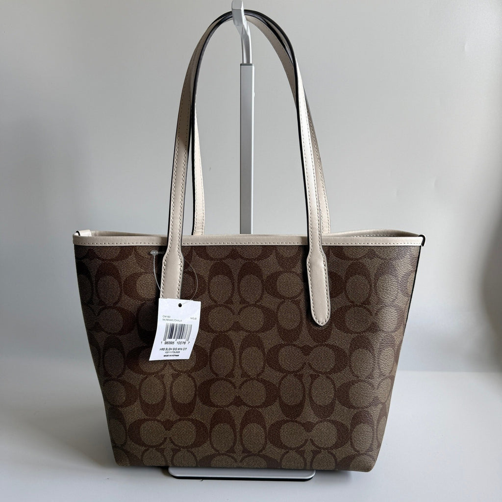 Coach Mini City Tote Khaki Chalk Signature Canvas Horse and Sleigh CM183 Bag