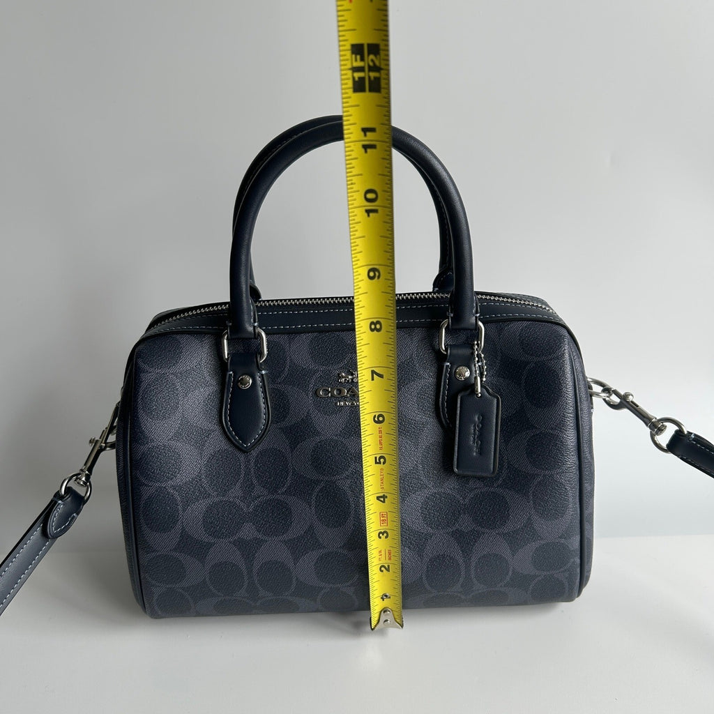 Coach Rowan Satchel Denim Midnight Signature Canvas Bag CH280