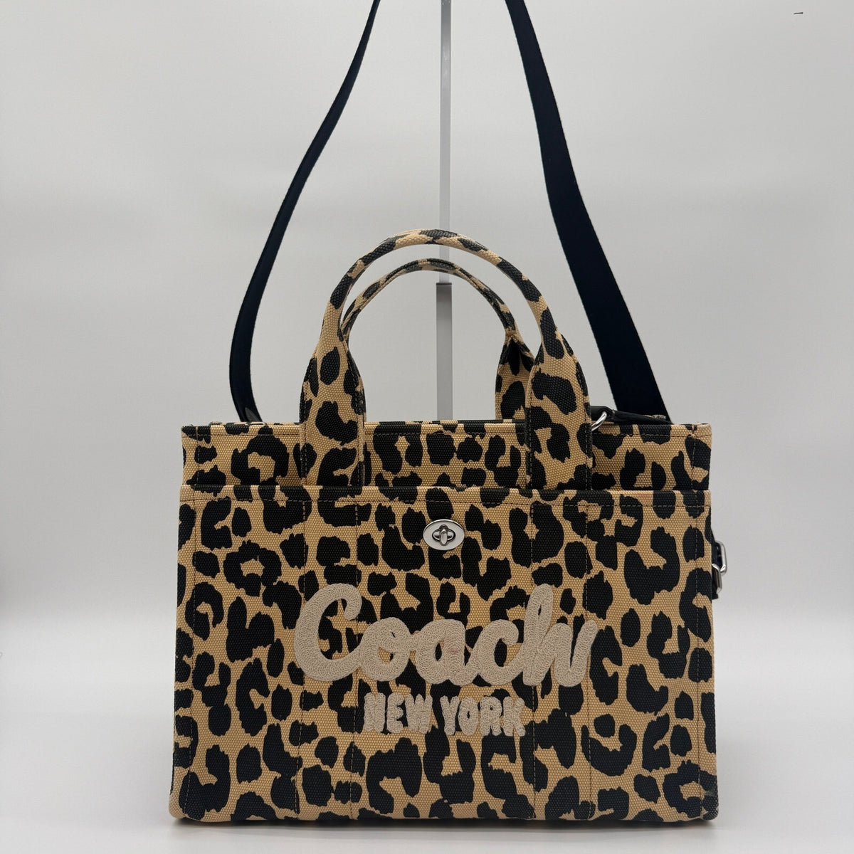 Coach Cargo Tote 26 Leopard Print Canvas Bag CP770 Crossbody Handbag