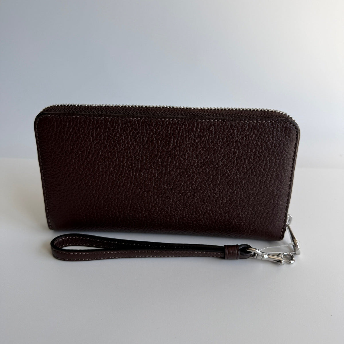 Coach Long Zip Around Wallet Maple Pebbled Leather C4451