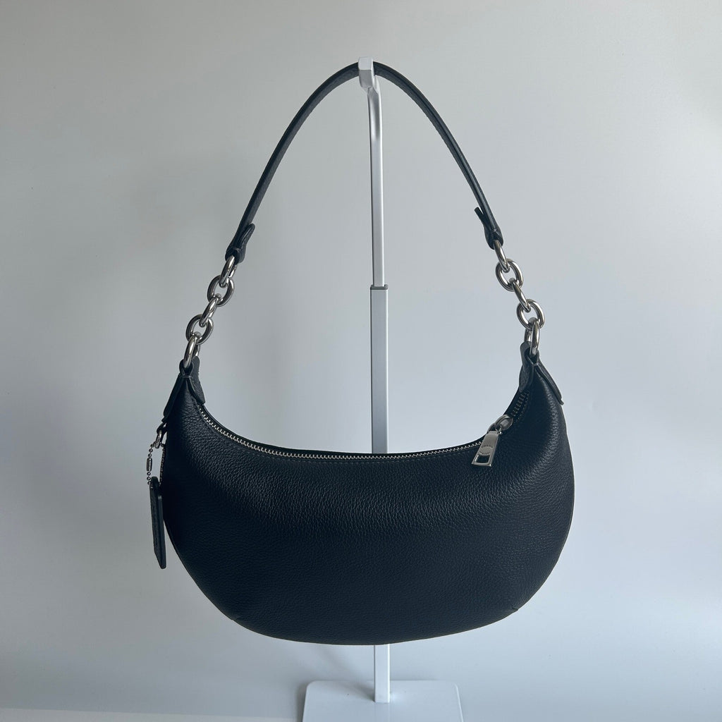 Coach Payton Hobo Black Pebble Leather Shoulder Bag CE619