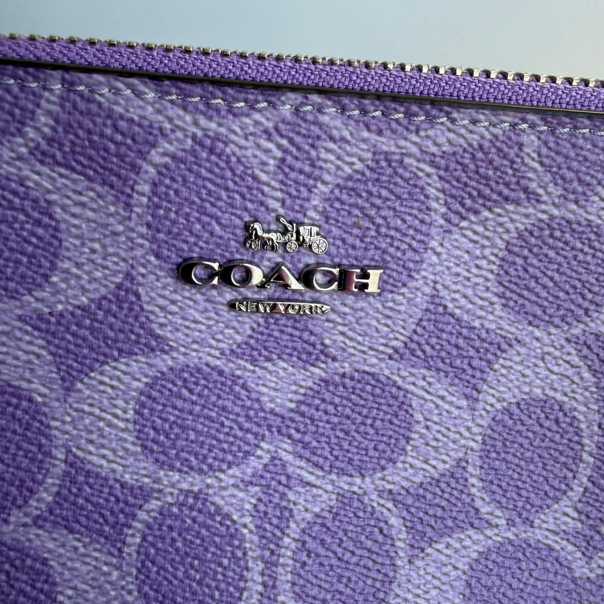 Coach Nolita 19 Iris Purple Signature Canvas Shoulder Bag CW426 Mini Pochette