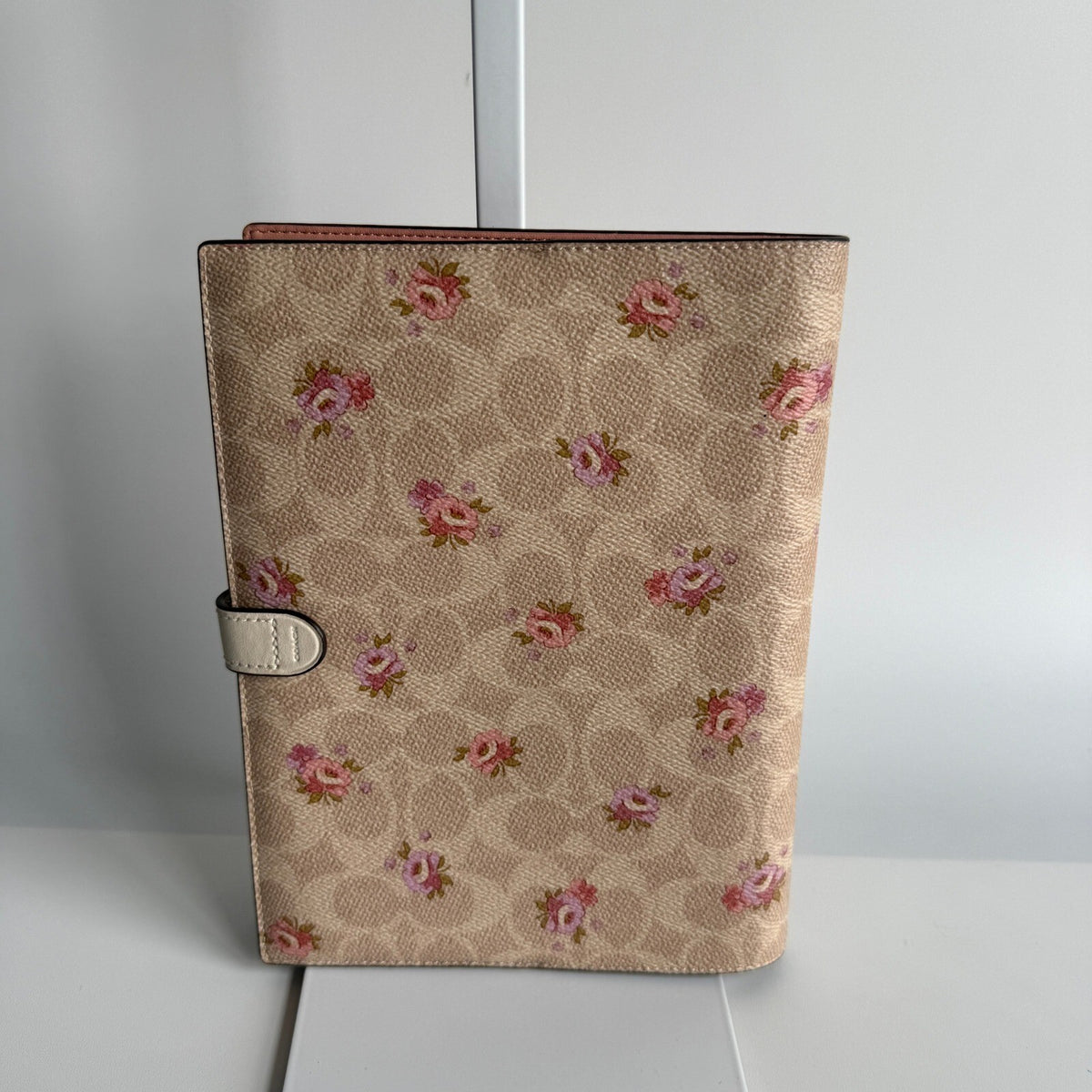 Coach Notebook Cover Sand Multi Signature Canvas Floral Print CA058
