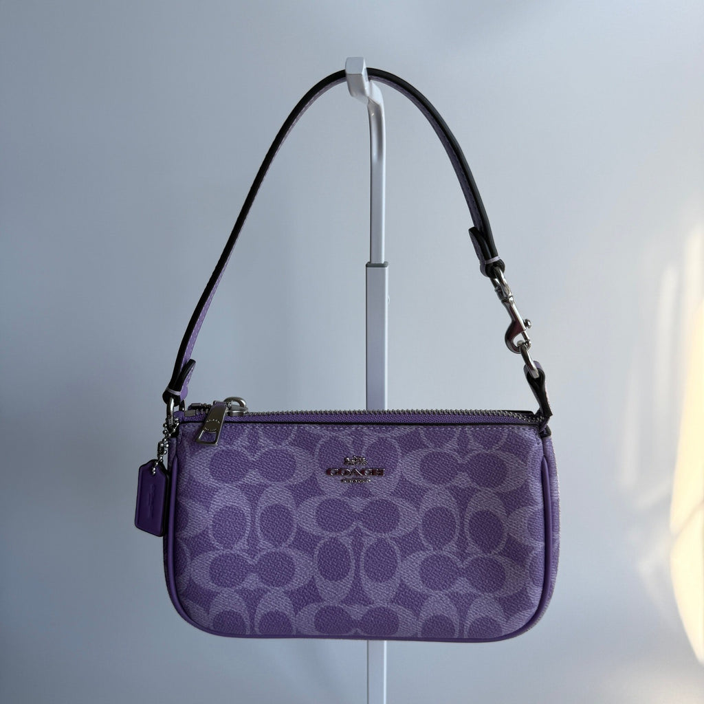 Coach Nolita 19 Iris Purple Signature Canvas Shoulder Bag CW426 Mini Pochette