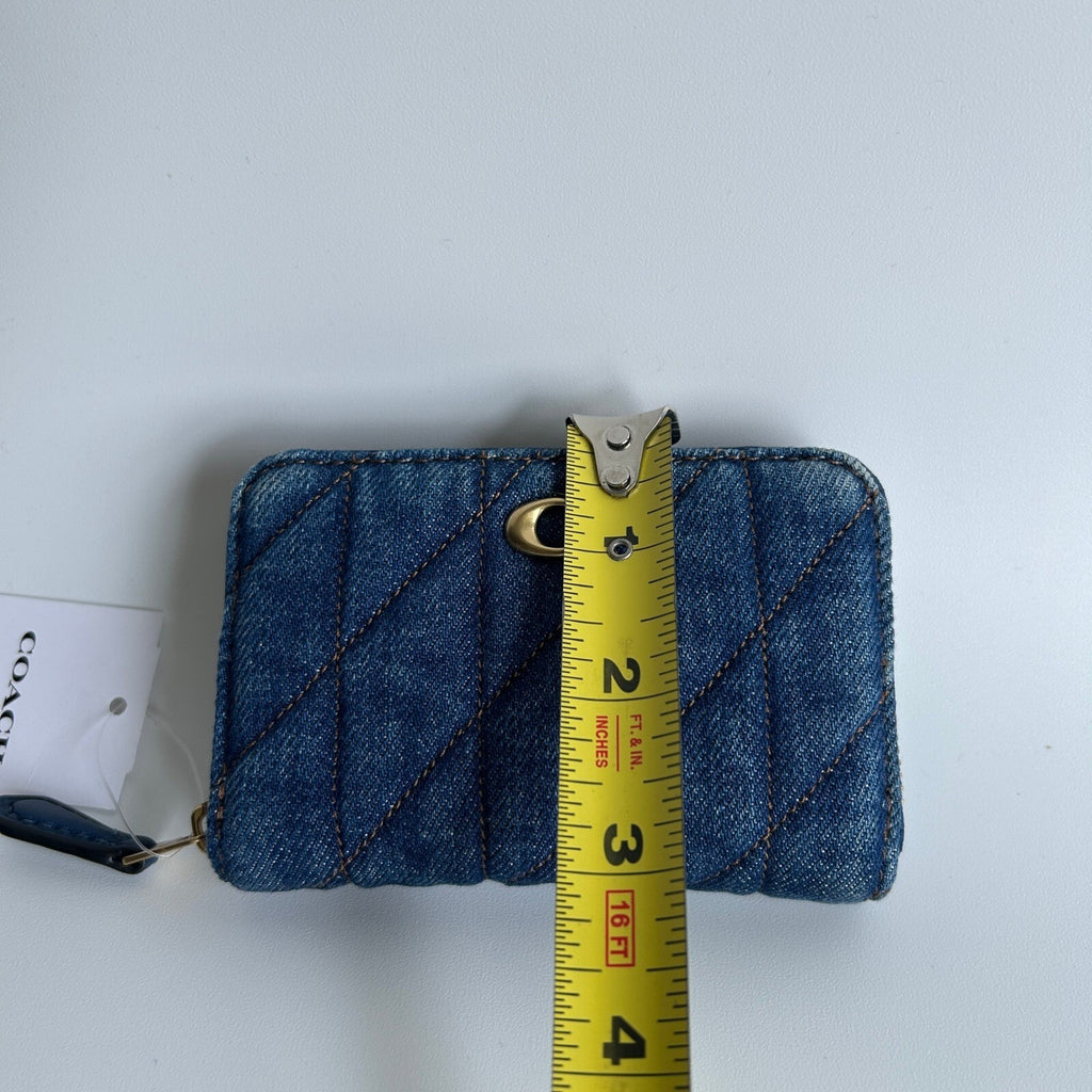 Coach Zippy Coin Case Deep Blue Quilted Denim Wallet CA033