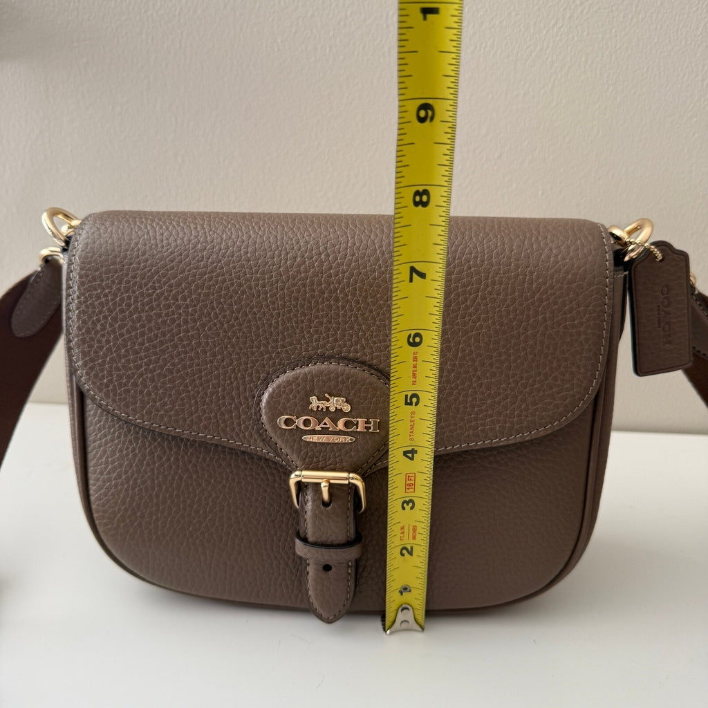 Coach Amelia Saddle Bag Dark Stone Leather Crossbody CP107