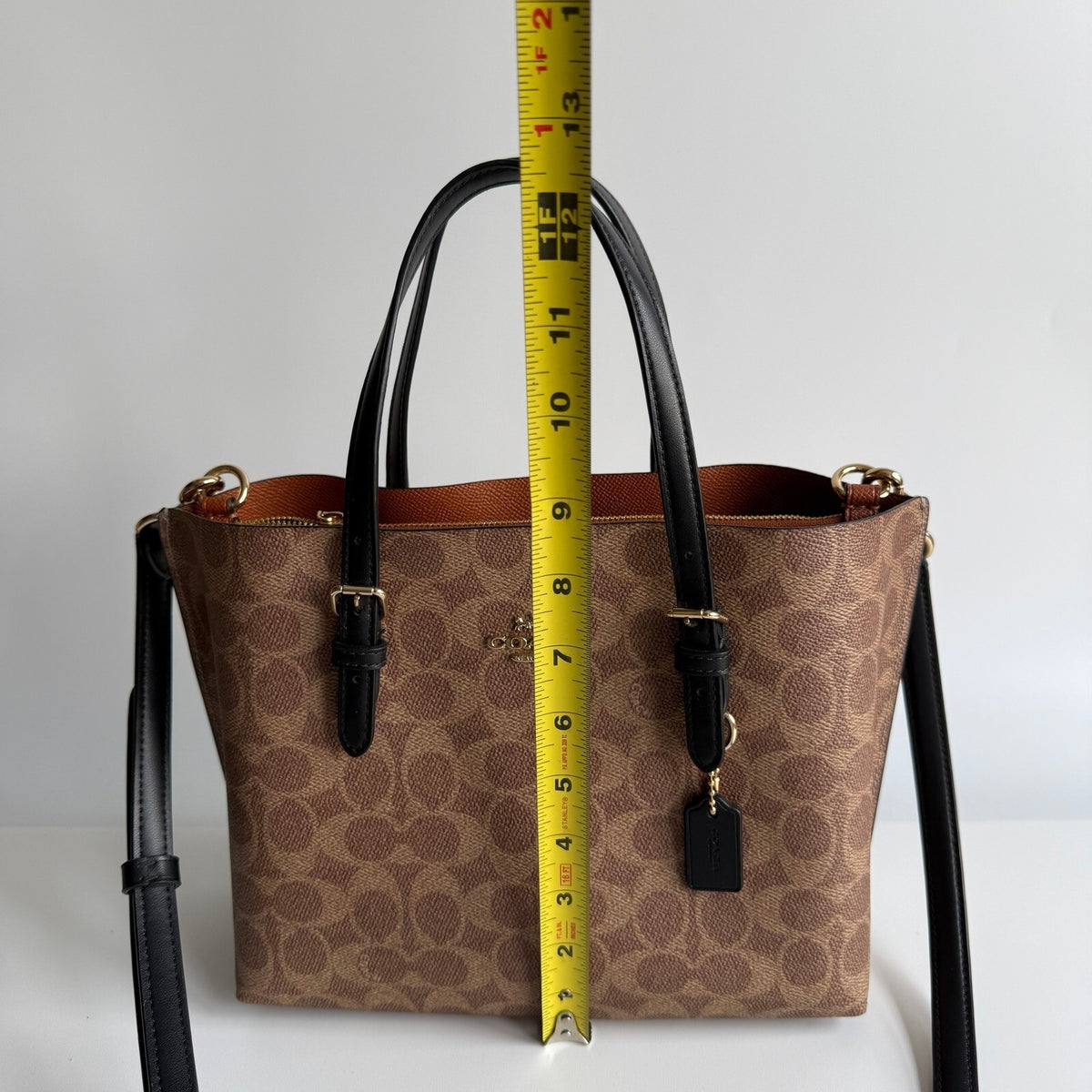 Coach Mollie Tote 25 Khaki Brown Signature Canvas Bag C4250