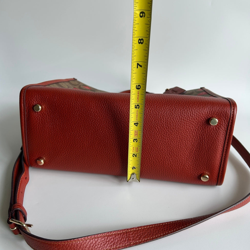 Coach Dempsey Carryall Signature Canvas Wild Strawberry Print Red Bag CH325