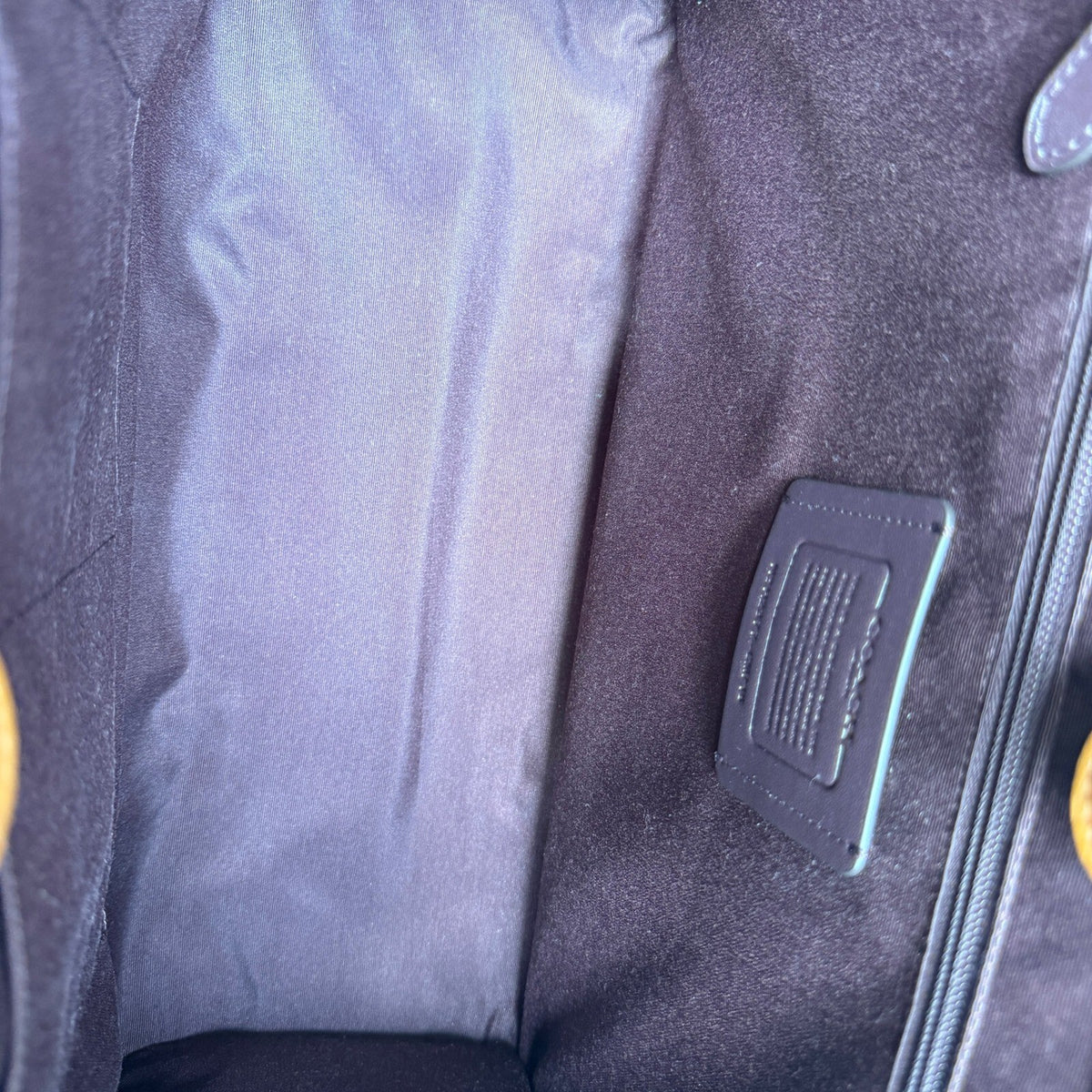 Coach Large Smith Tote Brown Leather Logo Webbing Strap CM716 Bag