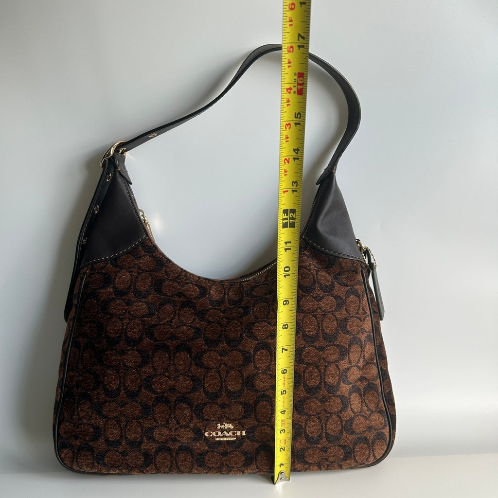 Coach Ella Shoulder Bag Truffle Brown Signature Chenille CCE49