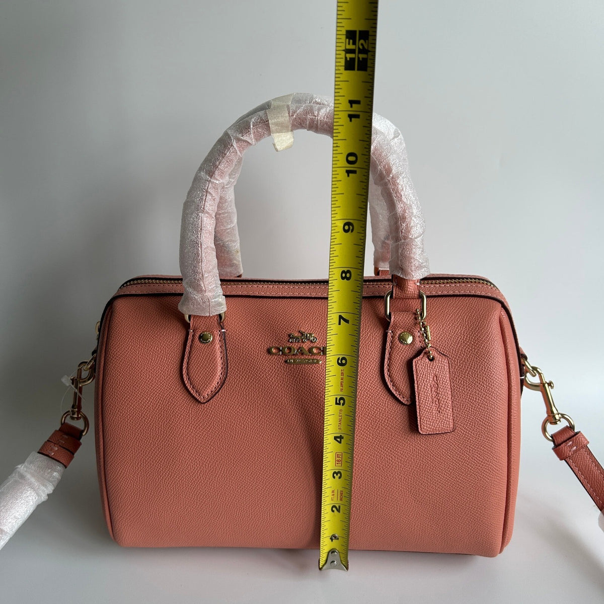 Coach Rowan Satchel Light Coral Crossgrain Leather Bag CH282