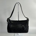 Coach Demi Baguette Black Signature Jacquard Hobo Shoulder Bag 6044