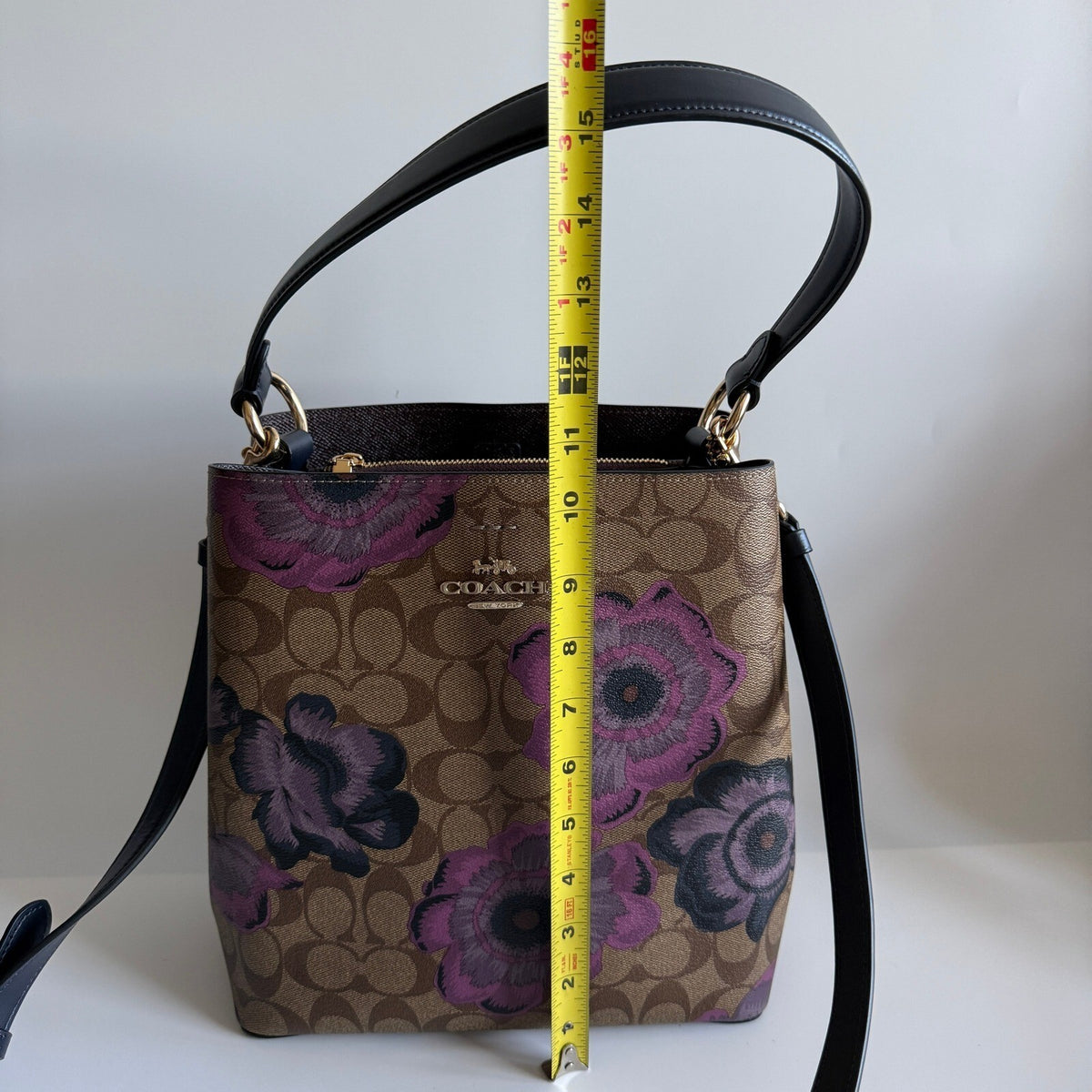 Coach Town Bucket Bag Khaki Floral Kaffe Fassett Signature Canvas C2800