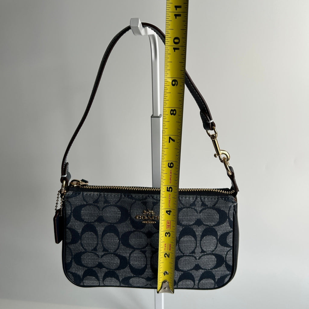 Coach Nolita 19 Charcoal Black Signature Canvas Denim Shoulder Bag CW426