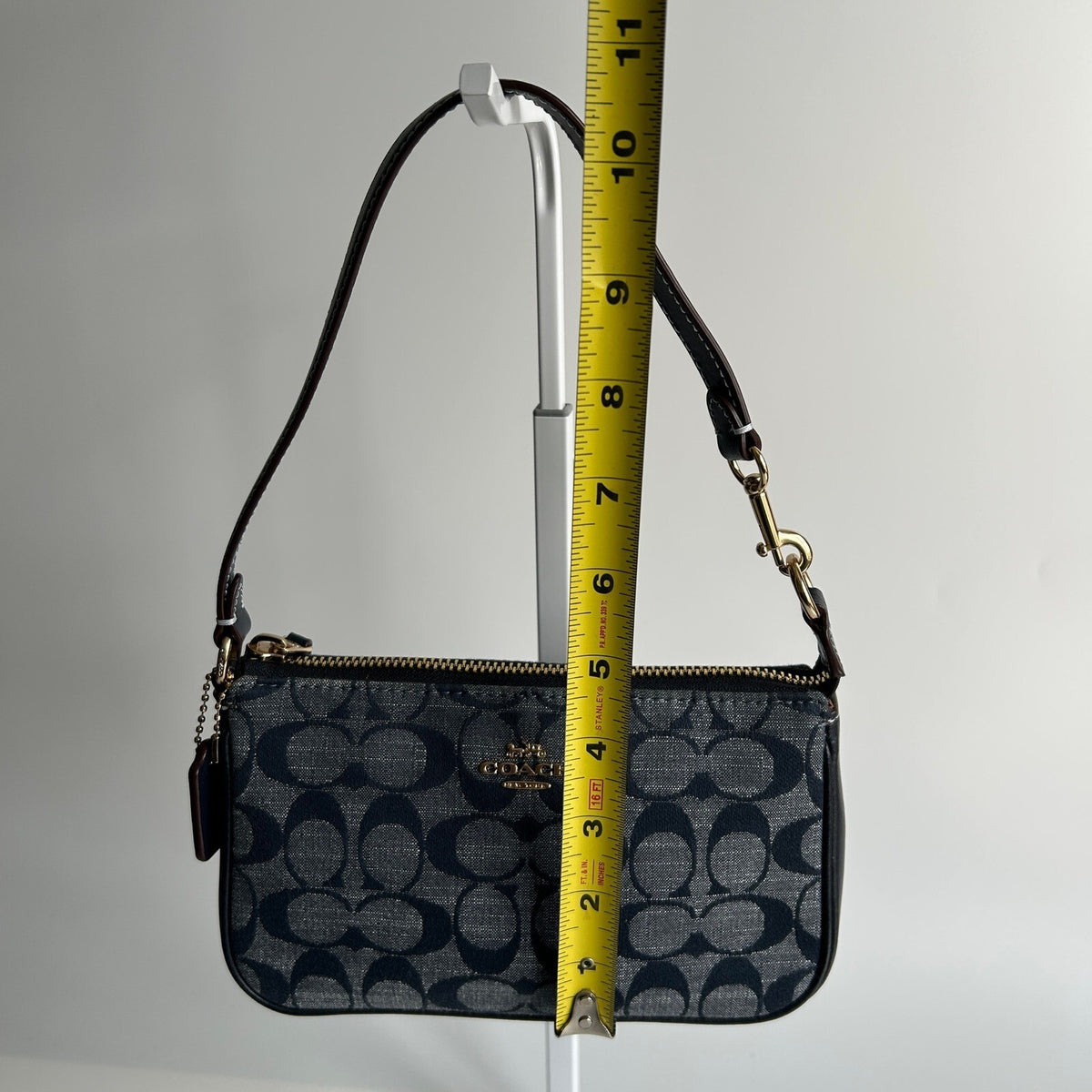 Coach Nolita 19 Charcoal Black Signature Canvas Denim Shoulder Bag CW426
