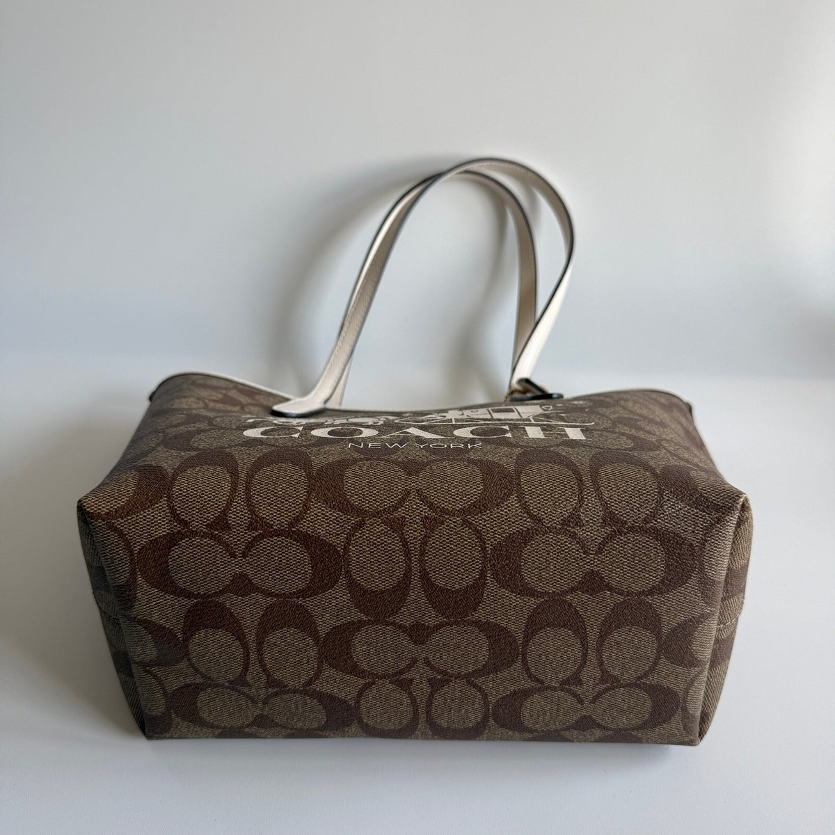 Coach Mini City Tote Khaki Chalk Signature Canvas Horse and Sleigh CM183 Bag
