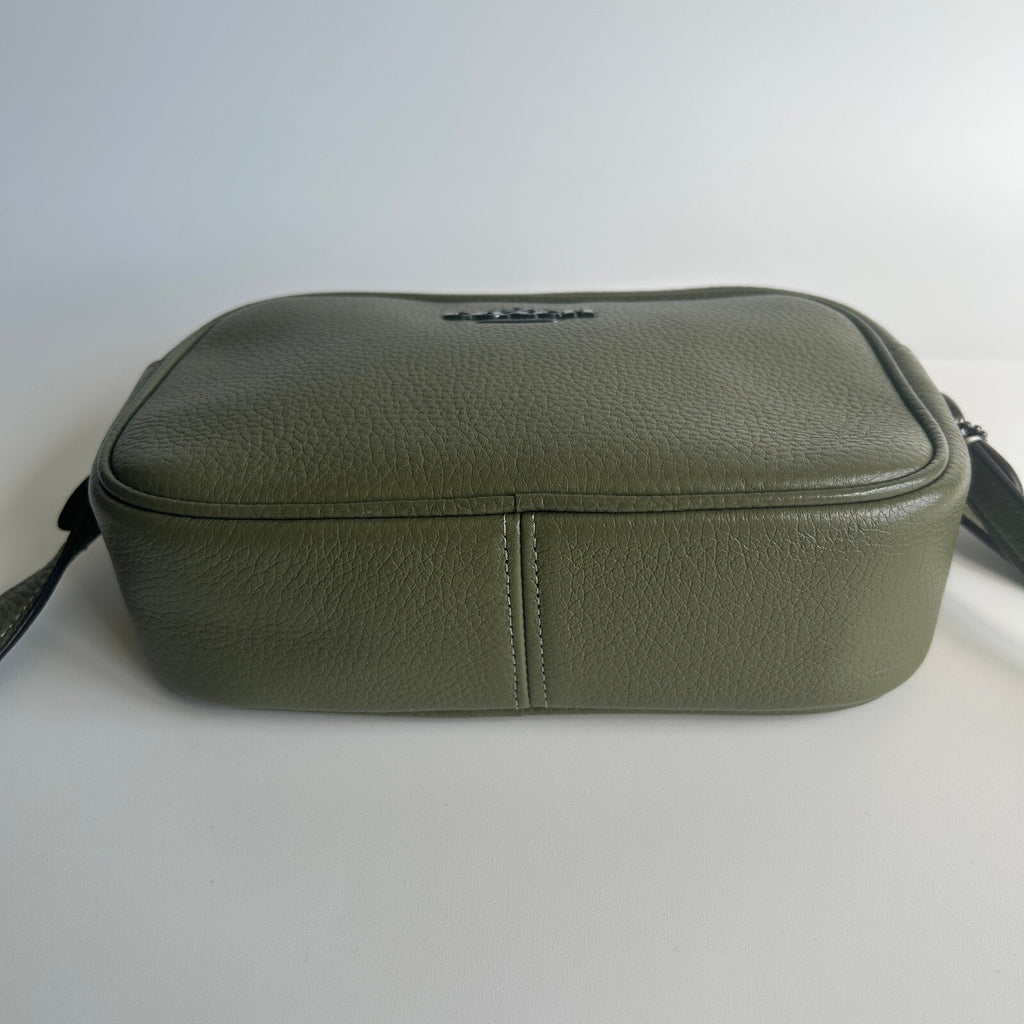 Coach Mini Jamie Camera Bag Olive Green Pebbled Leather Crossbody CQ875