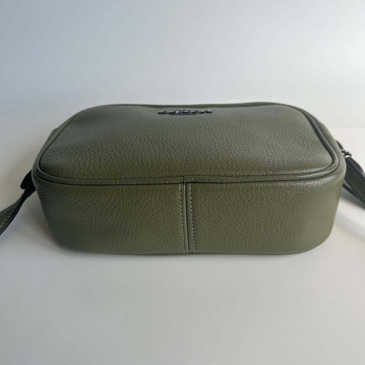 Coach Mini Jamie Camera Bag Olive Green Pebbled Leather Crossbody CQ875
