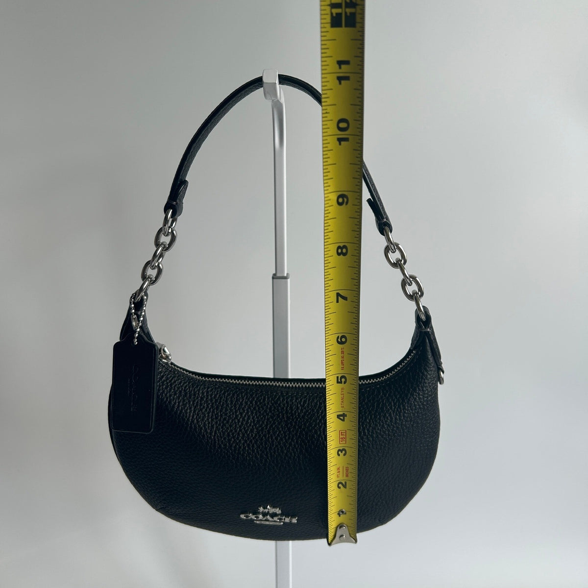 Coach Mini Payton Hobo Black Pebble Leather Shoulder Bag CN011