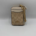 Coach Zip Card Case Sand Chalk Signature Canvas Wallet CW883