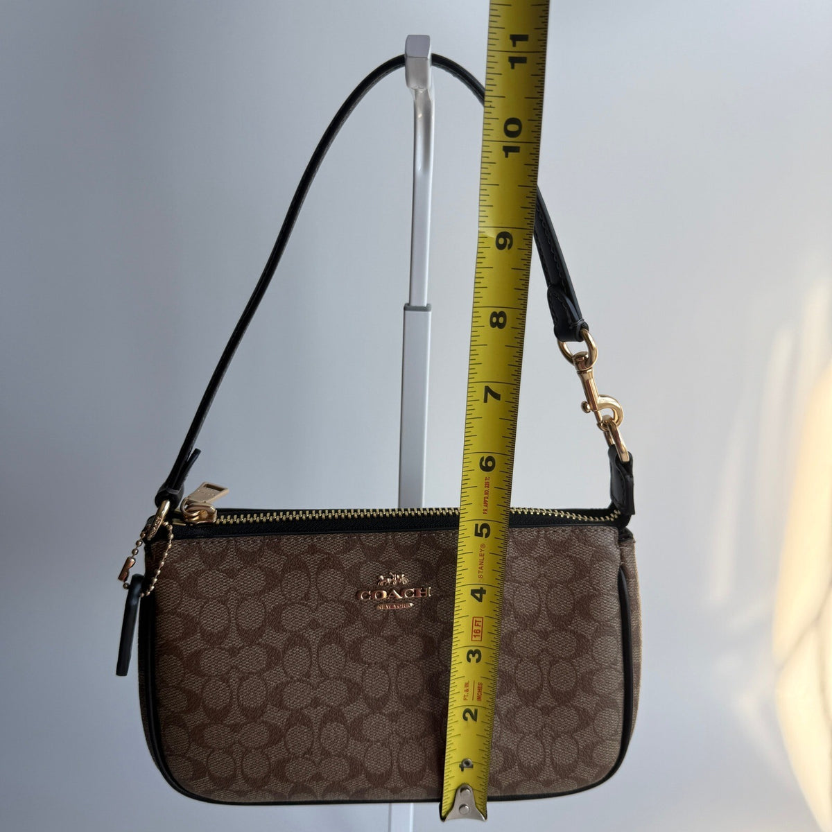 Coach Nolita 19 Khaki Signature Canvas Shoulder Bag CW426 Small Purse Handbag