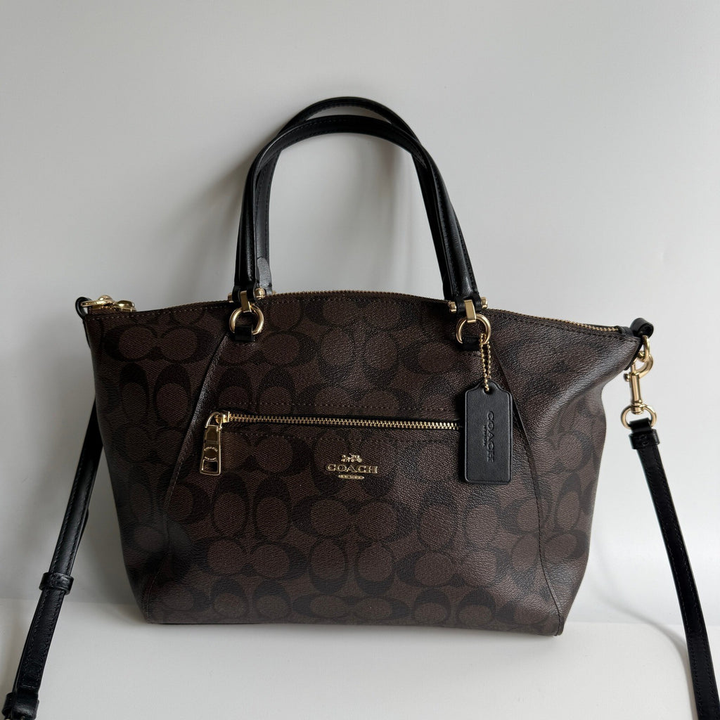 Coach Prairie Satchel Dark Brown Signature Canvas Bag F79998