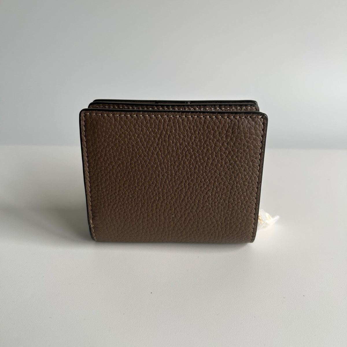 Coach Snap Wallet Dark Stone Pebble Leather Bifold C2862