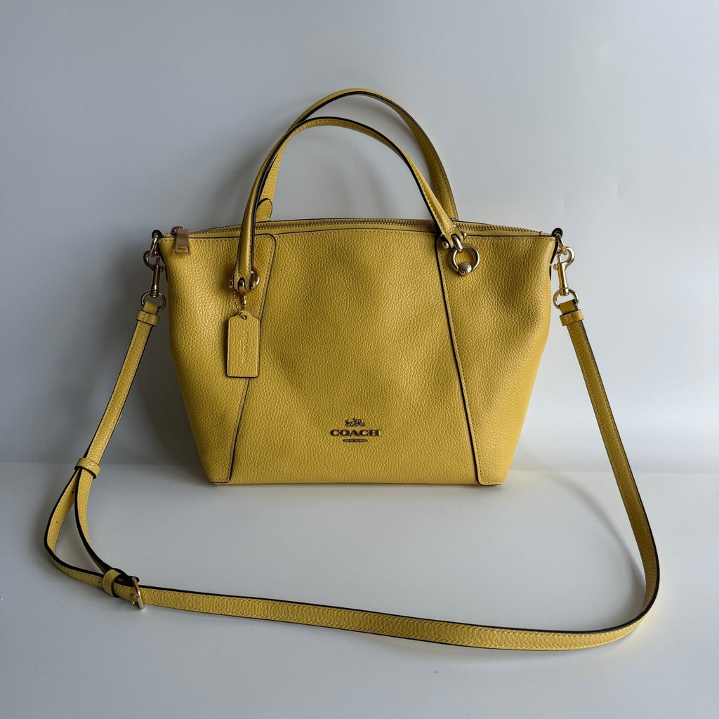 Coach Kacey Satchel Yellow Leather Crossbody Bag C6229