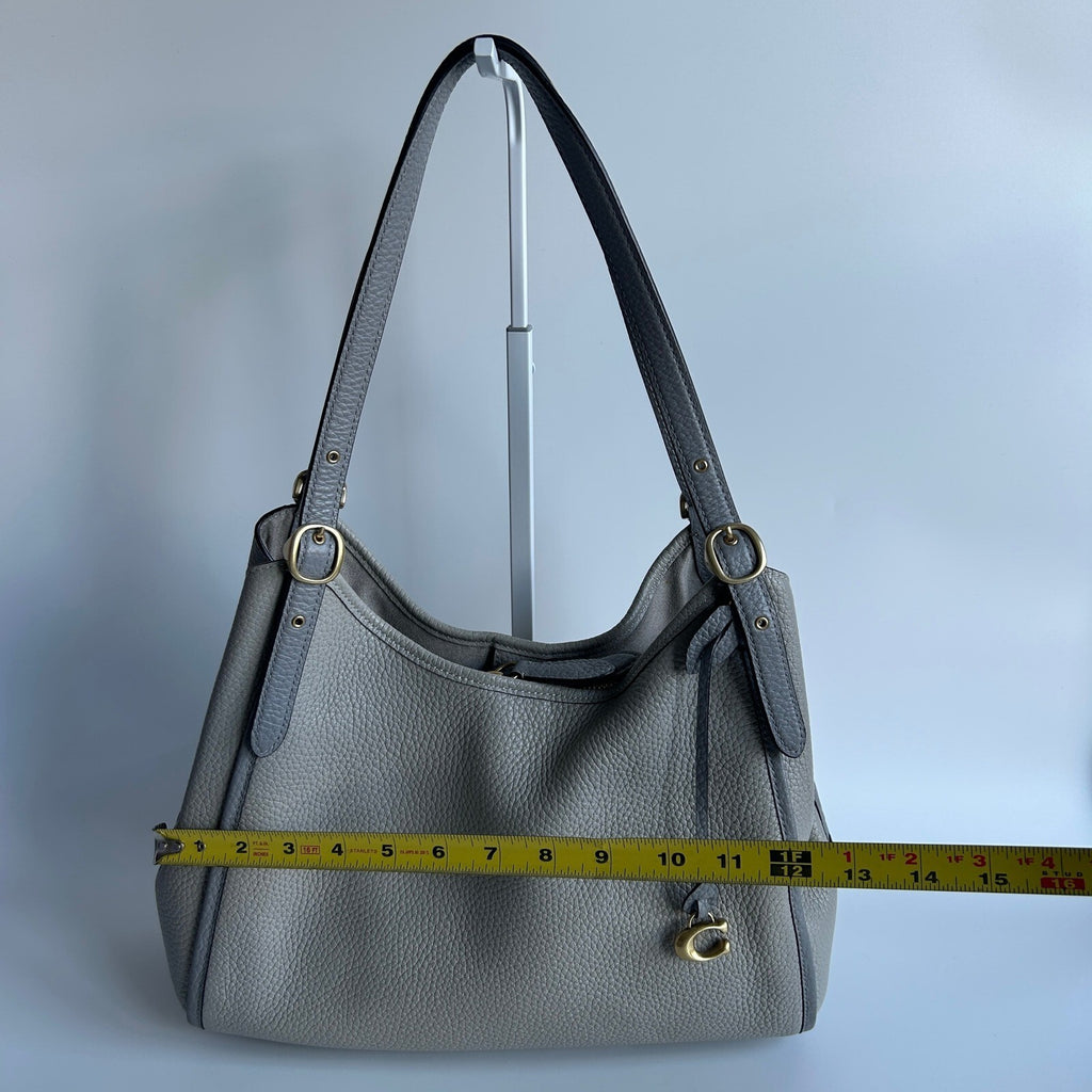 Coach Lori Shoulder Bag Dove Grey Pebbled Leather C6627