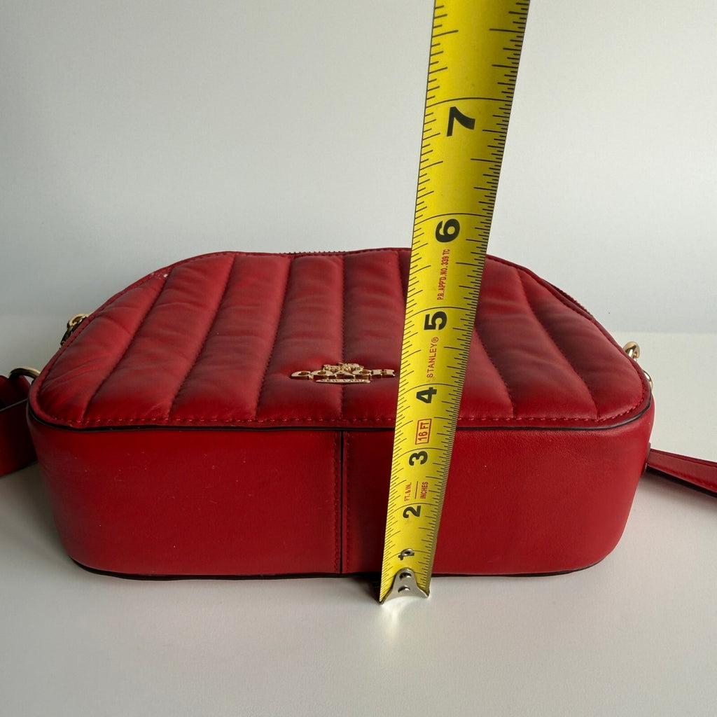 Coach Serena Electric Red Quilted Leather Crossbody Satchel C7259