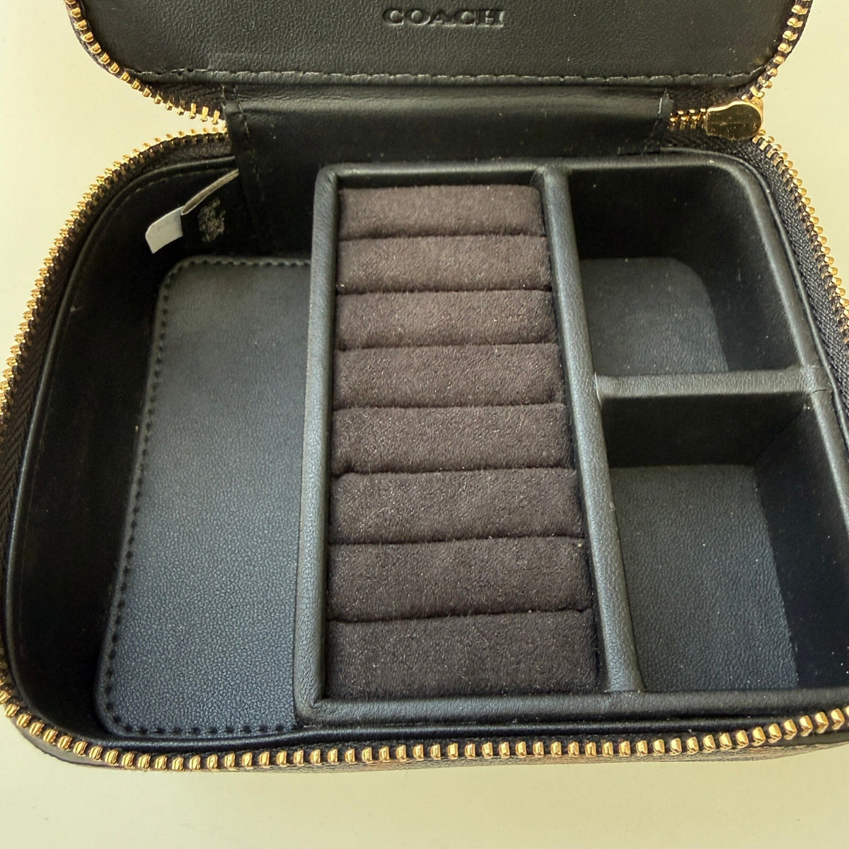 Coach Travel Jewelry Box Leopard Print Canvas Case C8081G Organizer Accessory