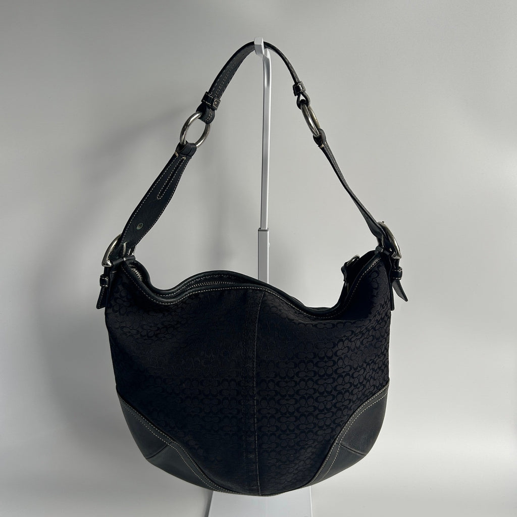 Coach Soho Hobo Black Jacquard Leather Shoulder Bag 1460