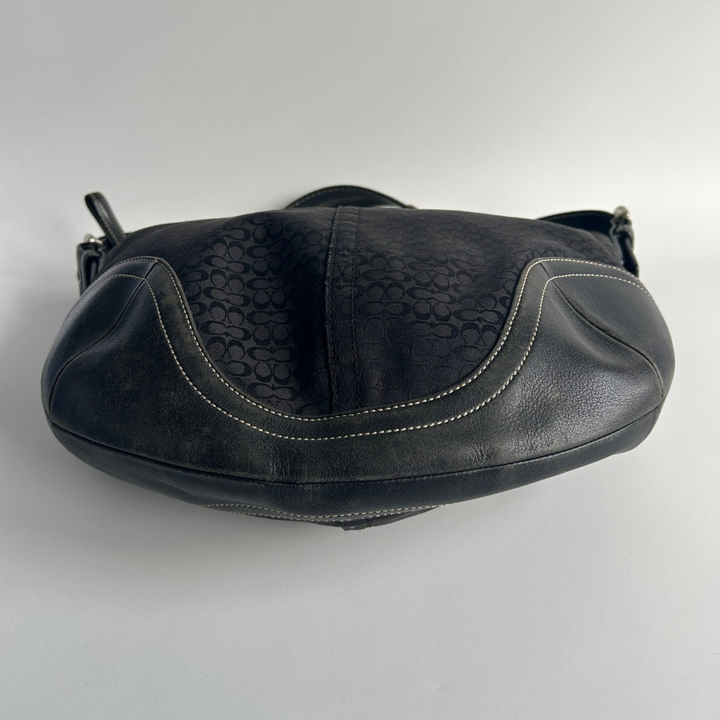 Coach Soho Hobo Black Jacquard Leather Shoulder Bag 1460