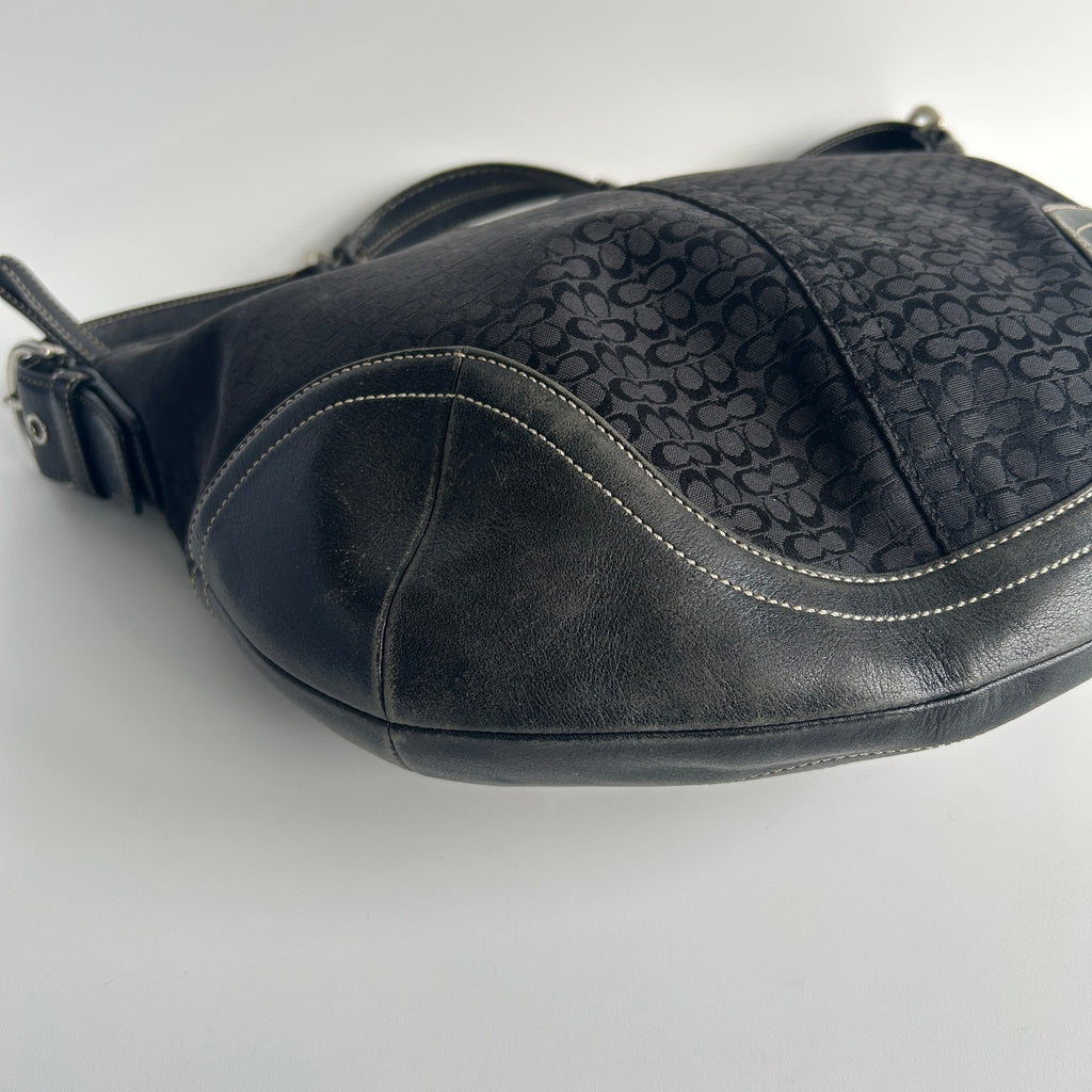 Coach Soho Hobo Black Jacquard Leather Shoulder Bag 1460