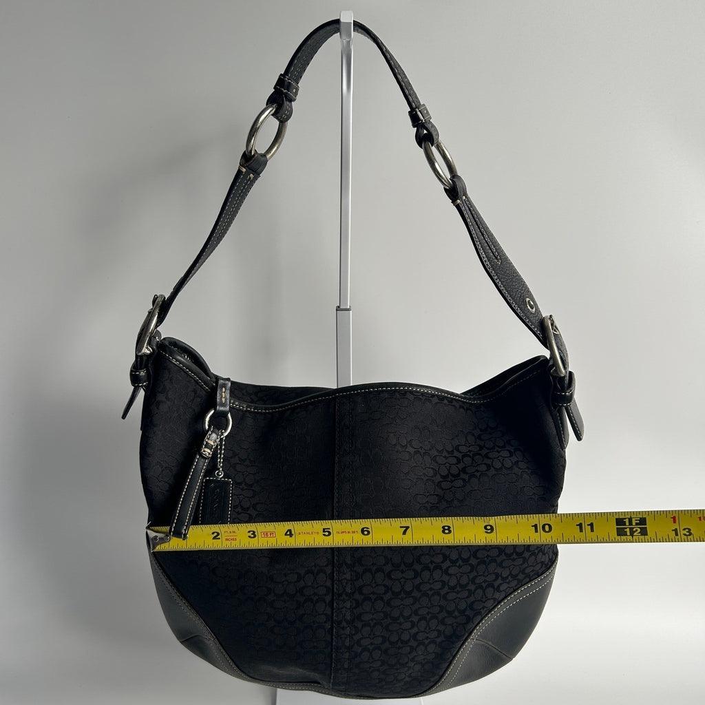 Coach Soho Hobo Black Jacquard Leather Shoulder Bag 1460