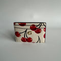 Coach Essential Cherry Print Chalk Multi Leather Card Case CZ116